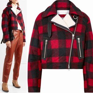 Plaid Wool-Blend Jacket